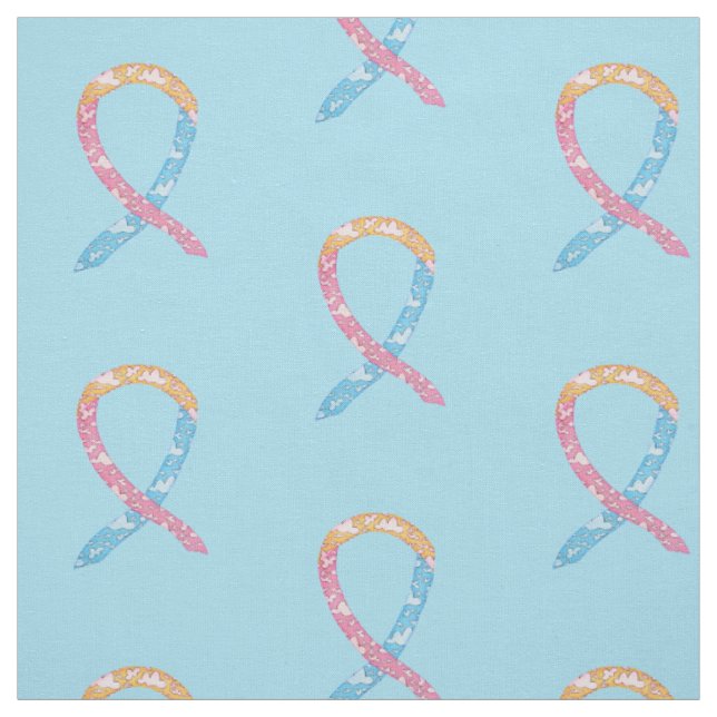 CDH Clouds Awareness Ribbon Fabric Custom Material (Swatch)