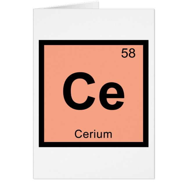 Ce - Cerium Chemistry Periodic Table Symbol (Front)