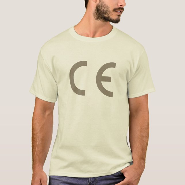 CE-mark-warm-grey-on-natural-tee T-Shirt (Front)