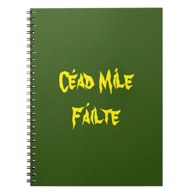 Céad Míle Fáilte Yellow & Gold Notebook (Front)