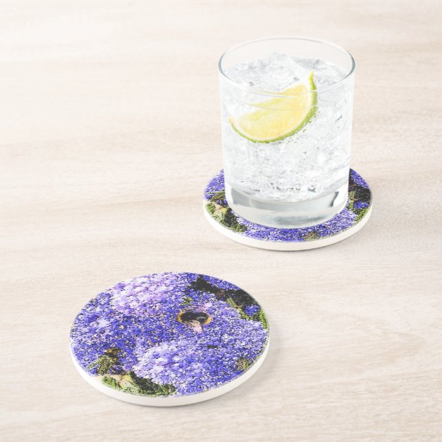 Ceanothus Flower Blossom Bee Coaster (Side)