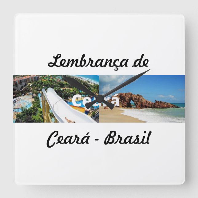 Ceará reminder square wall clock (Front)