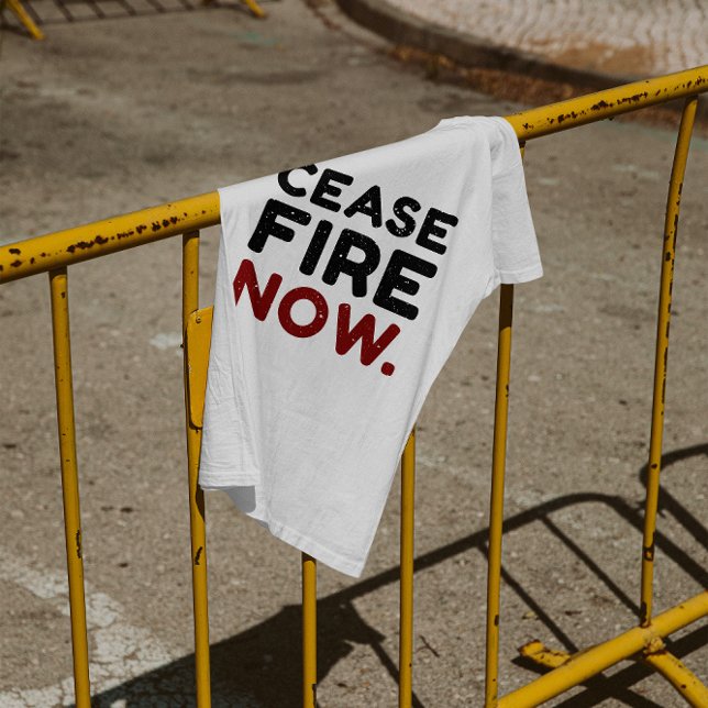 Cease Fire Now, Black and Red T-Shirt (Creator Uploaded)