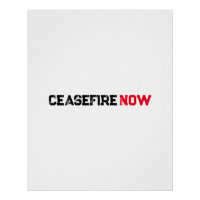 Cease Fire Now black red white grunge typography