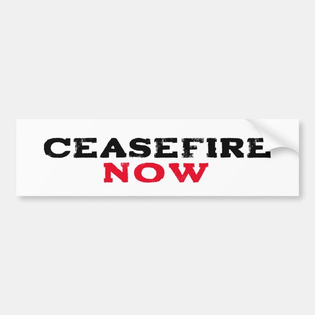 CEASEFIRE NOW FREE PALESTINE END GENOCIDE BUMPER STICKER (Front)