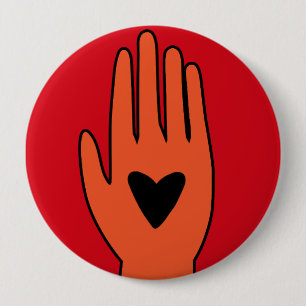 Ceasefire now hand Palestine graphic design  10 Cm Round Badge