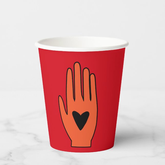 Ceasefire now hand Palestine graphic design  Paper Cups (Front)