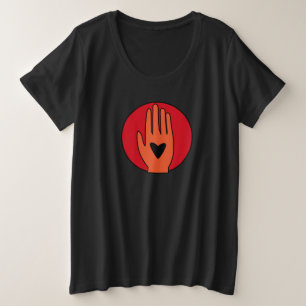 Ceasefire now hand Palestine graphic design Plus Size T-Shirt