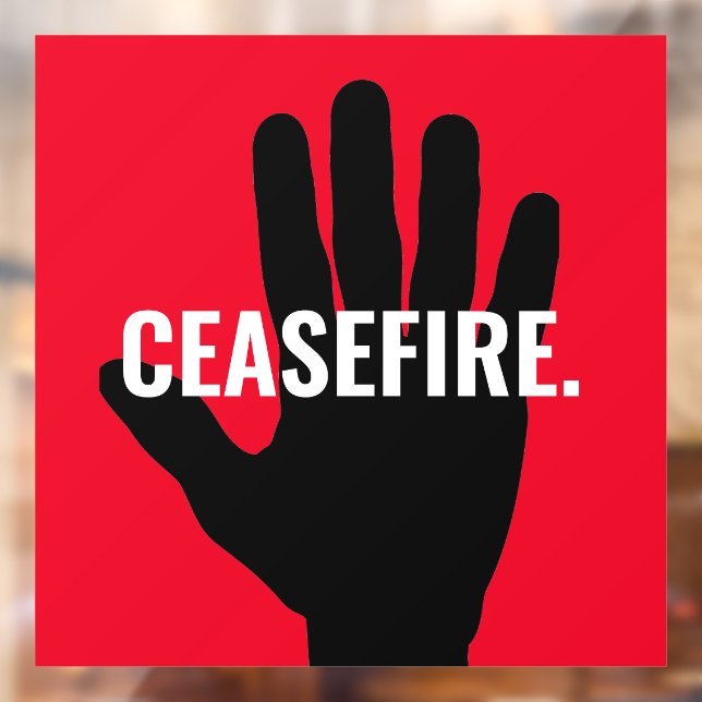 Ceasefire red white black hand anti war custom (Sheet 2)