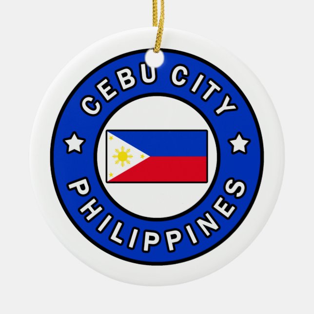 Cebu City Philippines Ceramic Tree Decoration (Front)