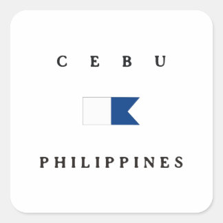 Cebu Philippines Alpha Dive Flag Square Sticker
