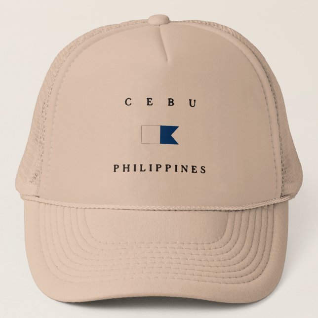 Cebu Philippines Alpha Dive Flag Trucker Hat (Front)