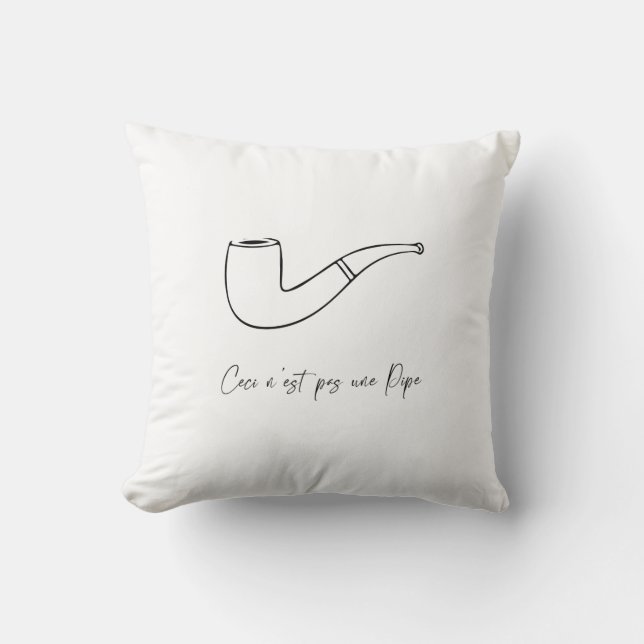 "Ceci n'est pas une Pipe" Cushion (Front)