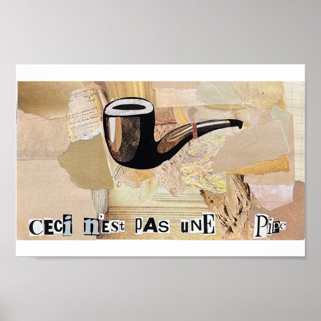 "Ceci n'est pas une pipe" inspired collage print (Front)