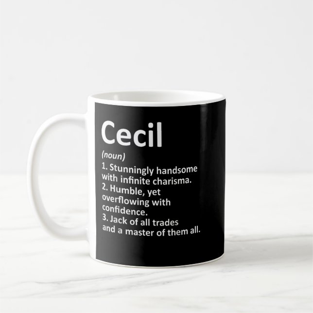 CECIL Definition Personalised Name Funny Birthday  Coffee Mug (Left)