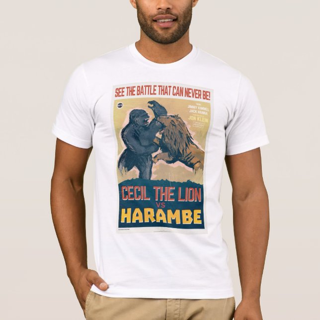 Cecil The Lion VS Harambe The Gorilla Movie T-Shirt (Front)