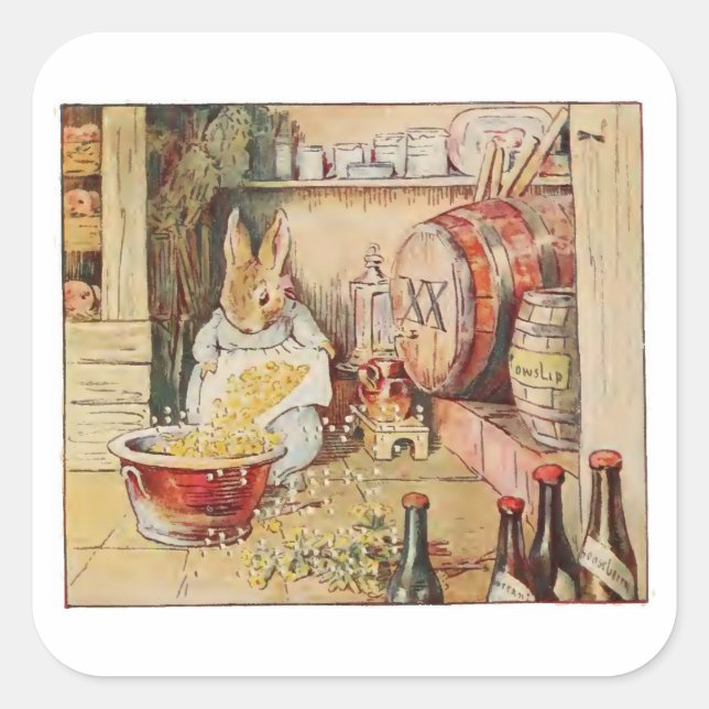 Cecily Parsley's Nursery Rhymes by Beatrix Potter Square Sticker (Front)