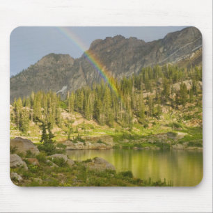 Cecret Lake with rainbow over Devil's Castle, Mouse Pad