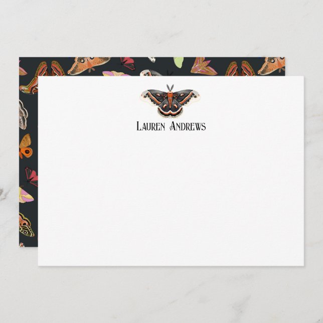 Cecropia Moth Personalised Stationery Note Card (Front/Back)