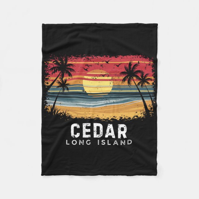 Cedar Beach Long Island Surfboard Beach  Fleece Blanket (Front)