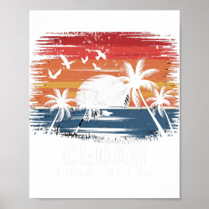 Cedar Beach Long Island Surfing Surfer Poster