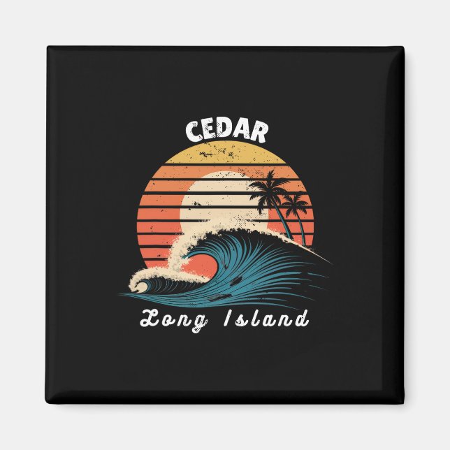 Cedar Beach Long Island Women Men Surfboarding  Magnet (Front)
