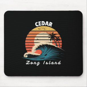 Cedar Beach Long Island Women Men Surfboarding Mouse Pad