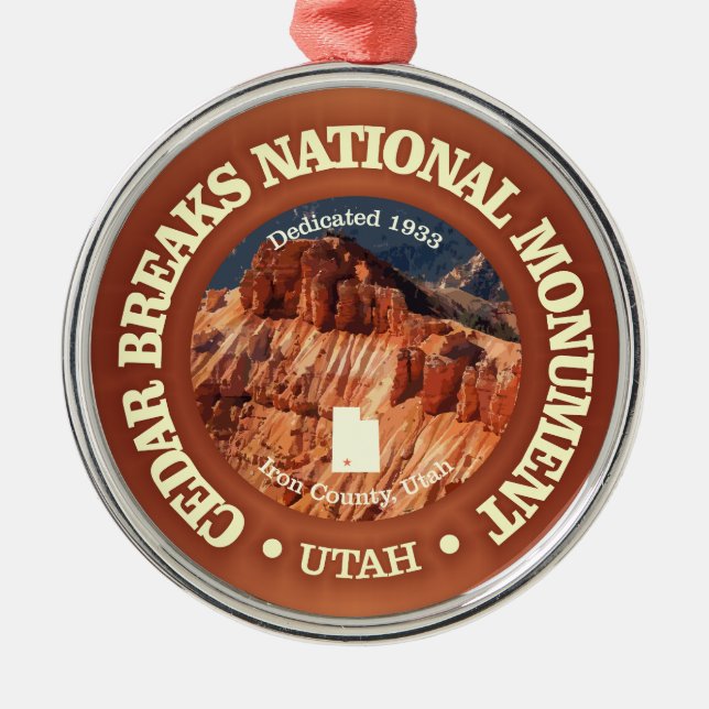 Cedar Breaks (NM) Metal Tree Decoration (Front)