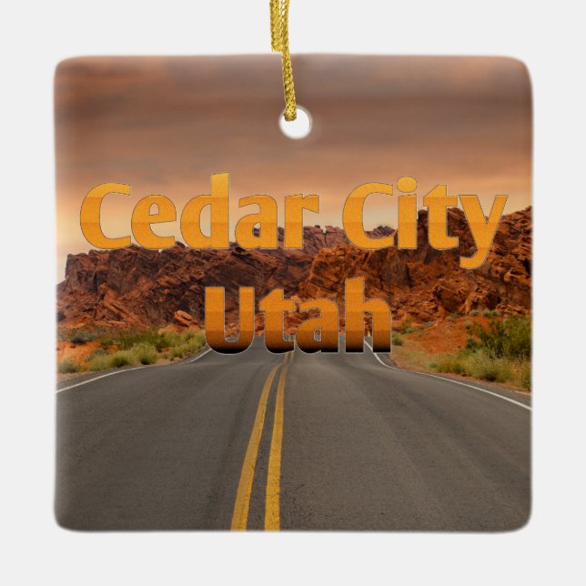 Cedar City UT Ceramic Ornament (Front)