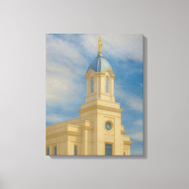 Cedar City Utah Temple Painting™ LDS Art Canvas Print (Front)