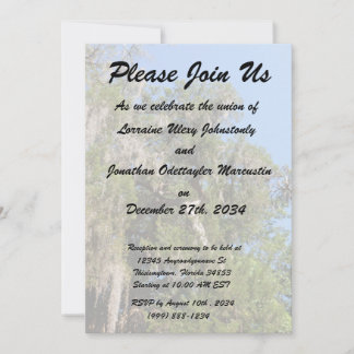 cedar covered in spanish moss invitation