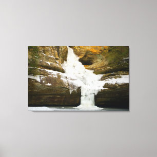 Cedar Falls in winter, Hocking Hills, Ohio Canvas Print