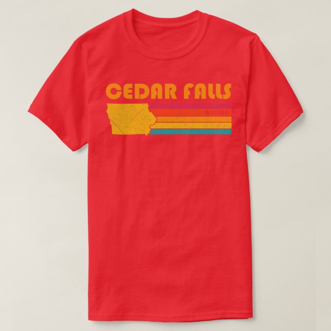 Cedar Falls Iowa Vintage Distressed Souvenir T-Shirt (Design Front)