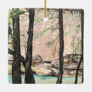 Cedar Falls Trail, Hocking Hills  Ceramic Ornament