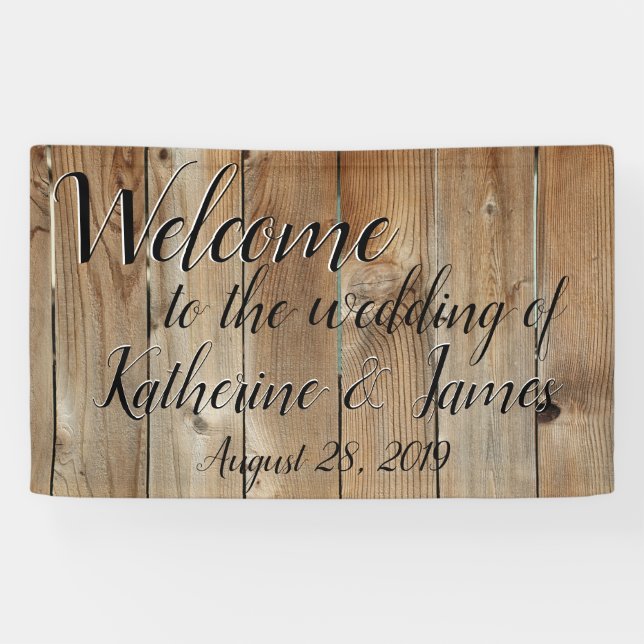 Cedar Fence, Custom Wedding Welcome Banner (Horizontal)