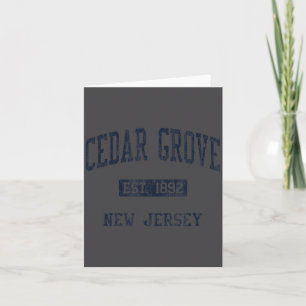 Cedar Grove Nj Jn4 Vintage Athletic Blue Design  Card