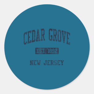 Cedar Grove Nj Jn4 Vintage Athletic Blue Design  Classic Round Sticker