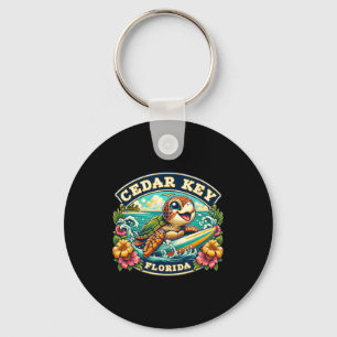 Cedar Key Florida Cute Sea Turtle Surfing  Ring