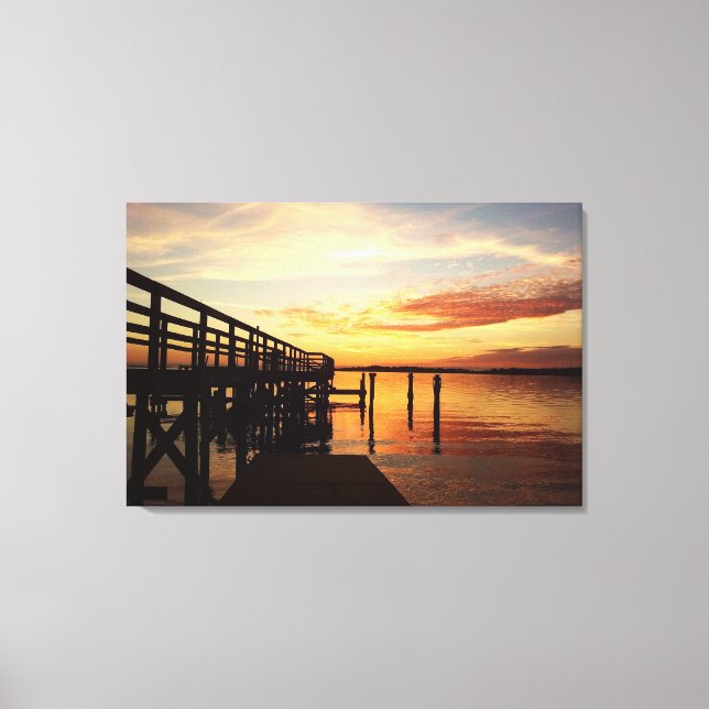 Cedar Key Florida Sunset Canvas Print (Front)