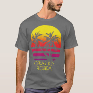 Cedar Key Florida Vintage Tropical Sunset Palm Tre T-Shirt