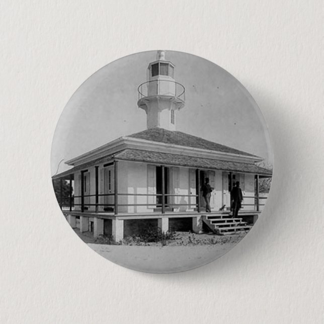 Cedar Key Lighthouse 6 Cm Round Badge (Front)