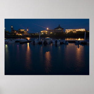Cedar Key Waterfront at Night Poster