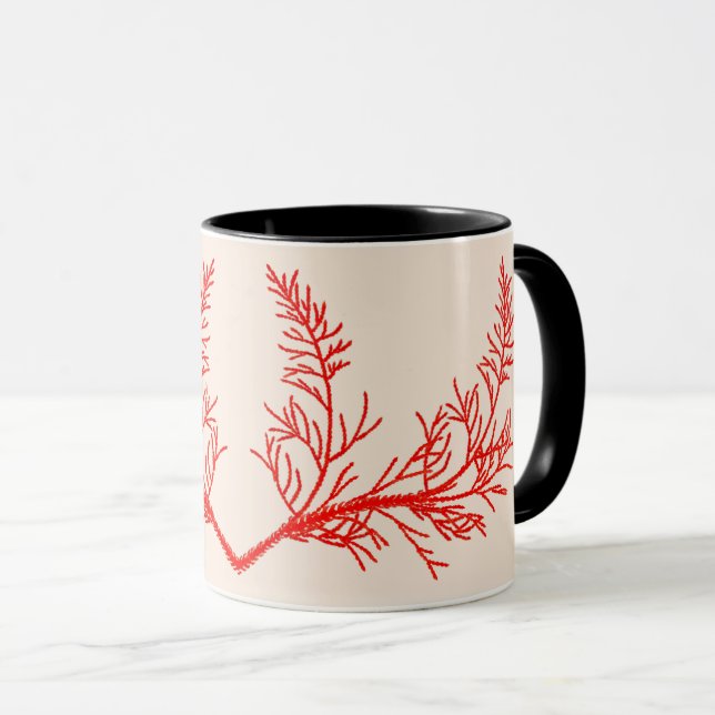 Cedar Leaves on a Combo Mug (11 oz.) (Front Right)