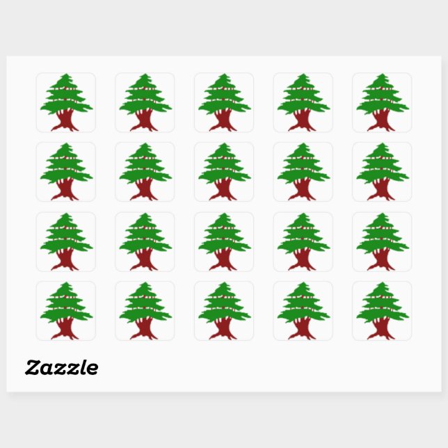 Cedar of Lebanon Square Sticker (Sheet)