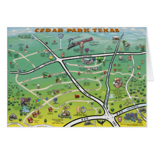 Cedar Park Texas Cartoon Map