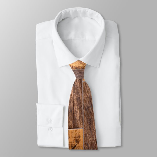 Cedar Planks | rustic wood grain pattern  Tie (Tied)