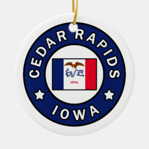 Cedar Rapids Iowa Ceramic Tree Decoration