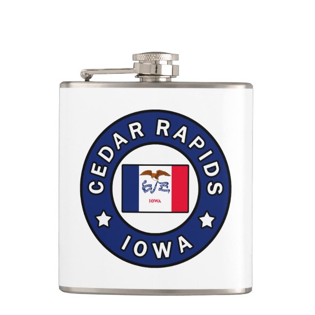 Cedar Rapids Iowa Hip Flask (Front)