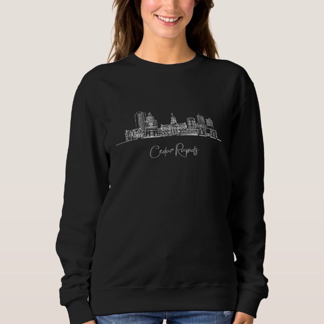 Cedar Rapids Iowa USA Skylines Sweatshirt (Front)