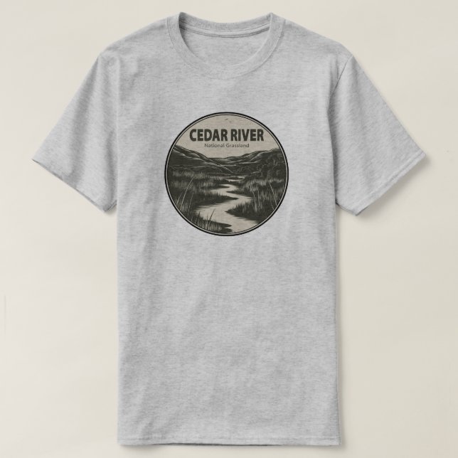 Cedar River National Grassland Stream T-Shirt (Design Front)